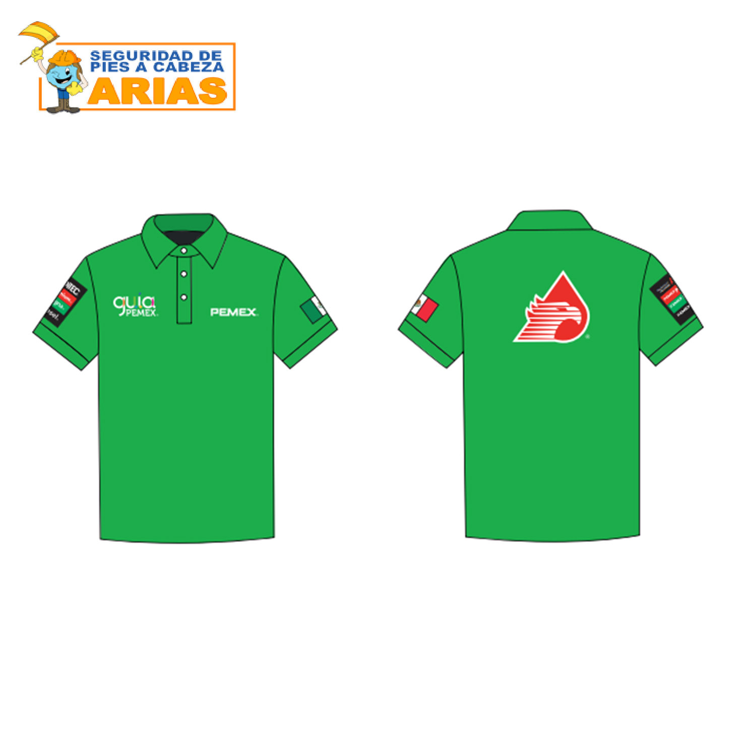Playera tipo polo para gasolinería – Arias Seguridad